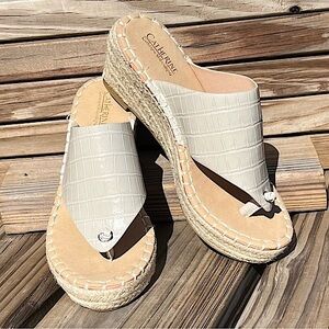 - Catherine Malandrino 7.5 Thong Espadrille Wedge Sandal! NEW!